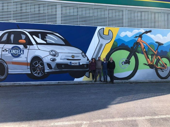 Un murales gigante di Pao sulla parete di Candela Gomme a Borgo San Dalmazzo [FOTO E VIDEO]
