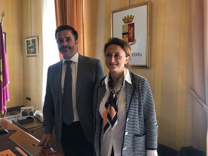 La dottoressa Capozzi con il questore Ricifari