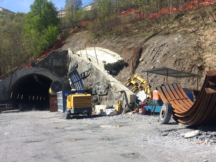 Il cantiere della nuova canna del tunnel di Tenda