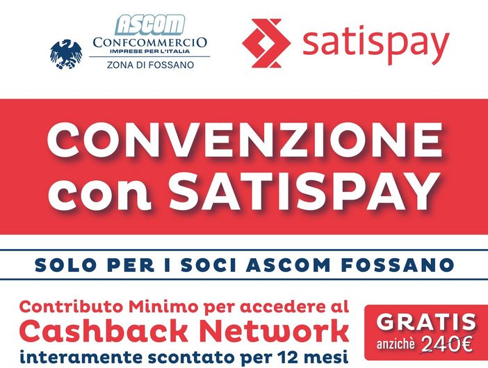 Nuova Convenzione tra Ascom Fossano e Satispay! Nuova Convenzione tra Ascom Fossano e Satispay!