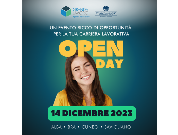 Vuoi conoscere il mondo del lavoro, cercare occupazione o nuove opportunità? Non perdere l'open day di Granda Lavoro Vuoi conoscere il mondo del lavoro, cercare occupazione o nuove opportunità? Non perdere l'open day di Granda Lavoro