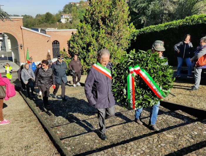 Un momento della commemorazione a Priocca