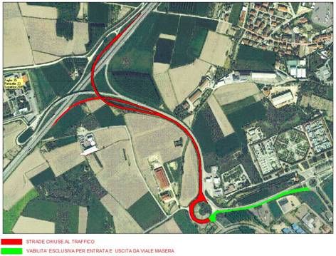 In rosso le rampe chiuse al traffico a partire da lunedì 1° luglio