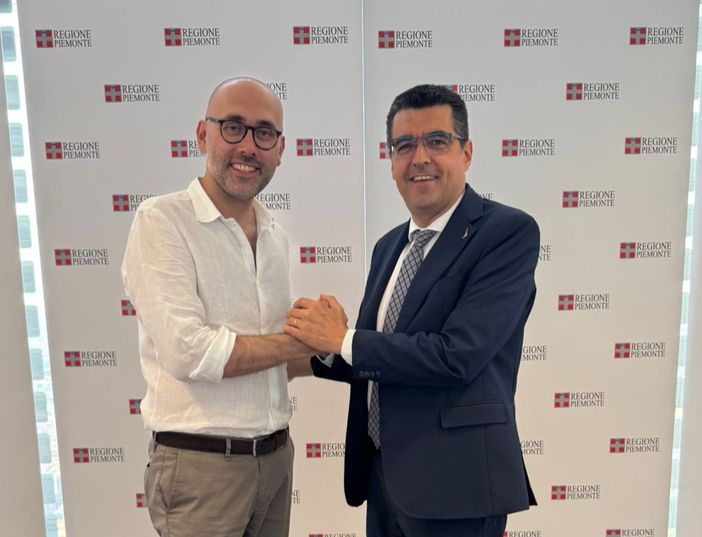 Il sindaco di Mondovì Luca Robaldo e l'assessore regionale Enrico Bussalino