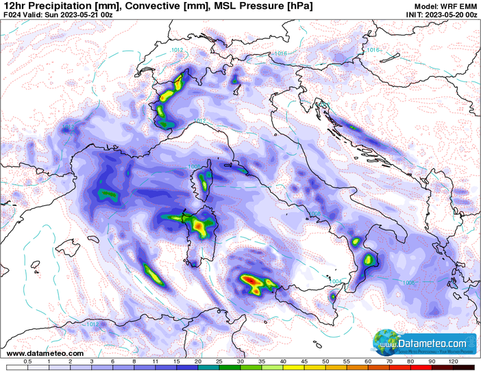 MALTEMPO - DATAMETEO / Piogge che stanno assumendo carattere alluvionale MALTEMPO - DATAMETEO / Piogge che stanno assumendo carattere alluvionale