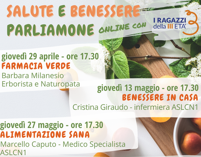 Salute e Benessere: parliamone online con i “Ragazzi della III età” della Valle Stura