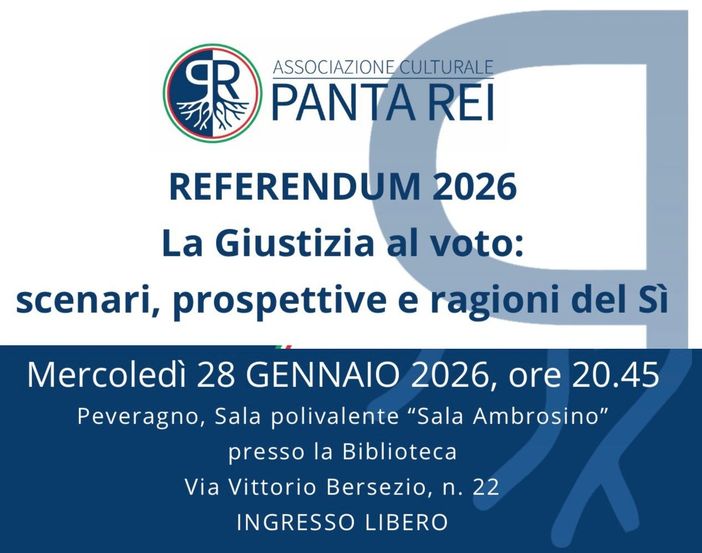 Referendum giustizia 2026: a Peveragno il via agli incontri di Panta Rei