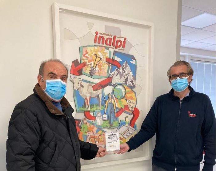 Inalpi premiata con il Charity award 2021 del banco alimentare