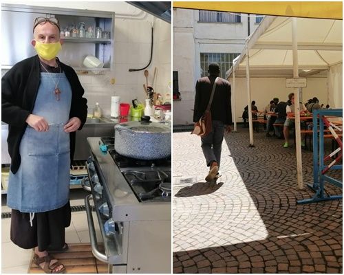 Andrea Nico Grossi del Convento di San Bernardino in cucina alla mesa Caritas di Saluzzo Andrea Nico Grossi del Convento di San Bernardino in cucina alla mesa Caritas di Saluzzo