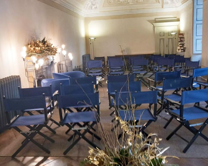 La sala di Villa Tornaforte Aragno dove si svolge l'incontro