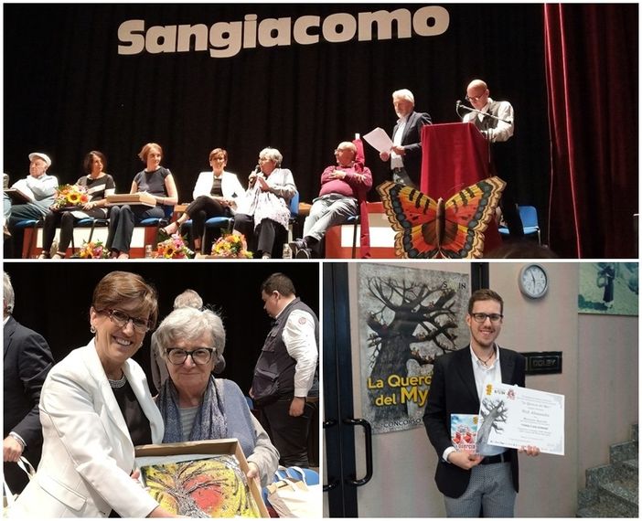 A sinistra Cristina Giordana e Margherita Oggero, a destra il nostro collaboratore Alessandro Nidi. In alto, un momento della cerimonia di premiazione A sinistra Cristina Giordana e Margherita Oggero, a destra il nostro collaboratore Alessandro Nidi. In alto, un momento della cerimonia di premiazione