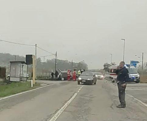 Strada provinciale Dronero-Caraglio: incidente all'altezza del bivio per Paschera