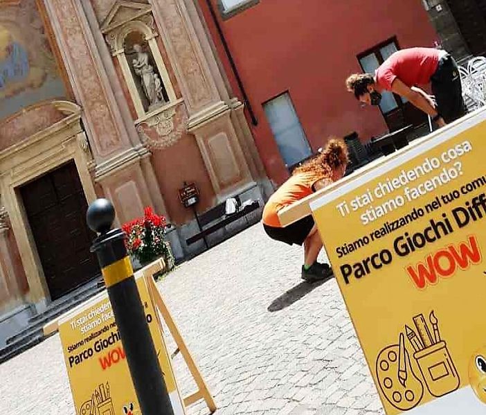 Sono incominciati in centro i lavori per costruire un particolare parco-giochi, diffuso in diversi luoghi della città