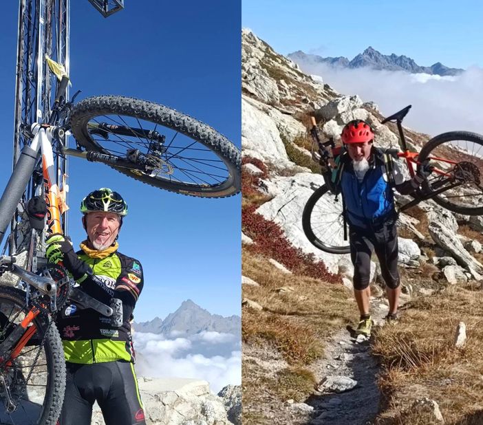 Nuova avventura per Bruno Giraudo ed Elio Giubergia: in MTB sul Chersogno Nuova avventura per Bruno Giraudo ed Elio Giubergia: in MTB sul Chersogno