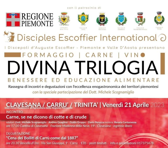 I Discepoli d'Auguste Escoffier - Piemonte e Valle D'Aosta presentano “Divina Trilogia” I Discepoli d'Auguste Escoffier - Piemonte e Valle D'Aosta presentano “Divina Trilogia”