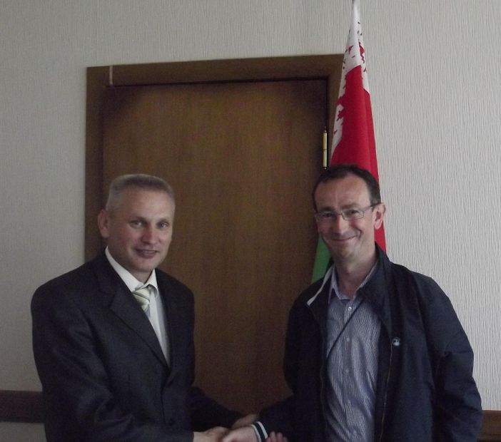 Lino Ferrero con il sindaco Ivan Nuamenko