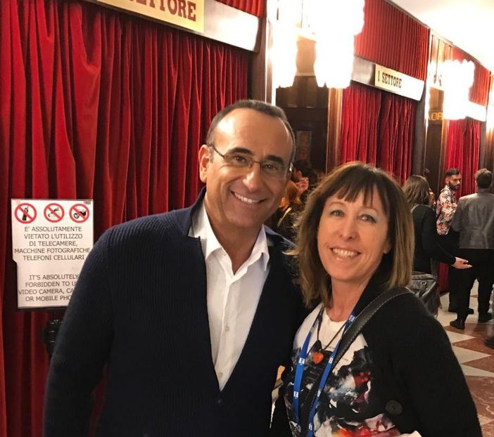 L’inviata Luisella Mellino con il Direttore Artistico Carlo Conti