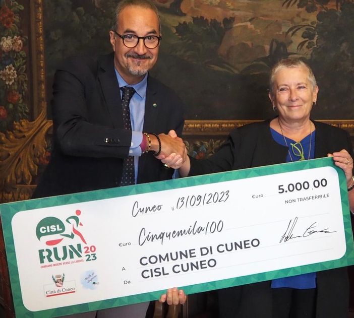 Cuneo: consegnato nelle mani della Sindaca il ricavato di CISL Run