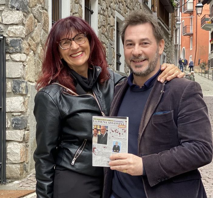 Gian Maria Aliberti Gerbotto con la presentatrice della serata, Baba Cellario