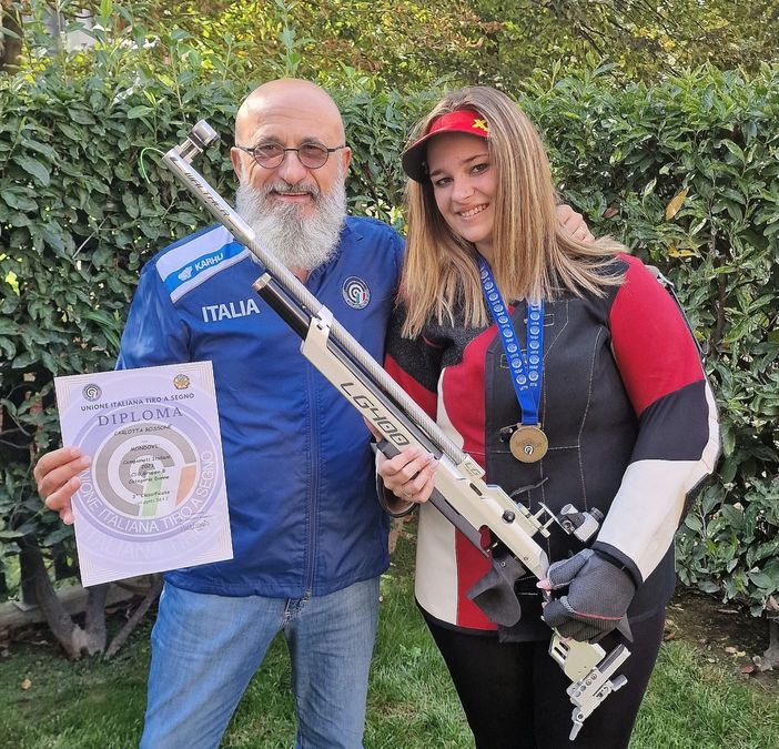 Carlotta Rossone col tecnico Fulvio D'Alessandro