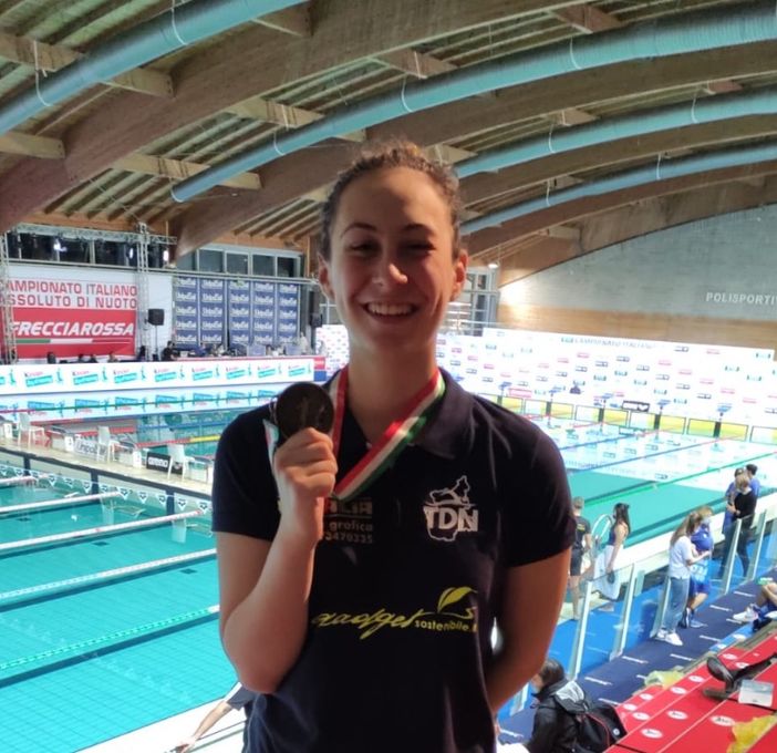 La nuotatrice braidese Anita Gastaldi del Team Dimensione Nuoto