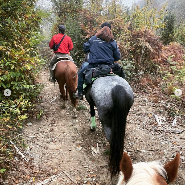 Un passaggio in terra ligure per Anna Maria Bosshard ed i suoi cavalli (Foto profilo IG)