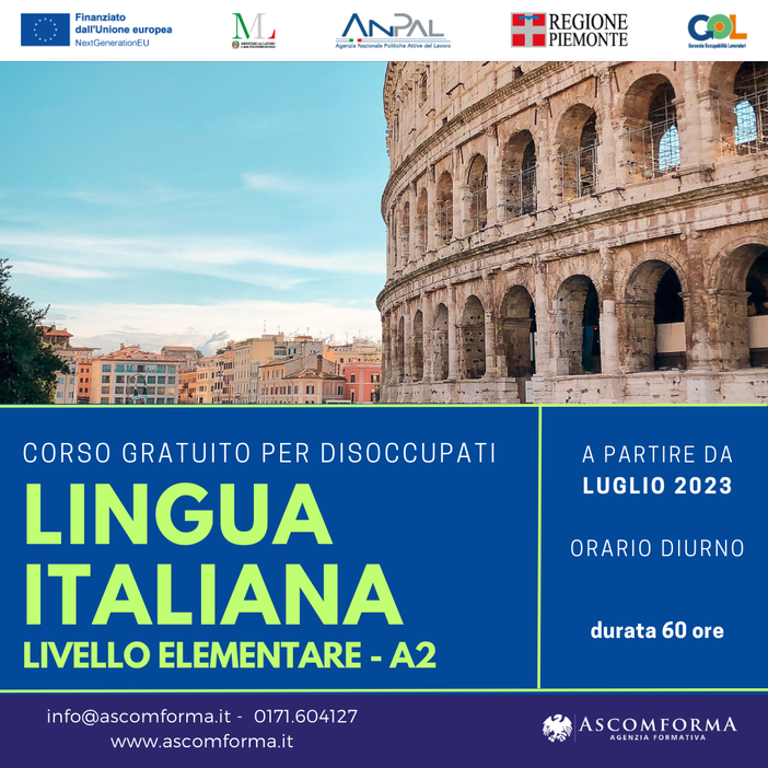 Lingua italiana L2 - livello elementare A2