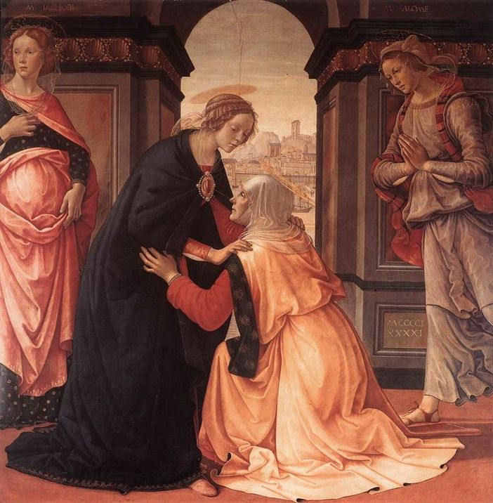 La Visitazione, opera di Domenico Ghirlandaio (1491), Museo del Louvre, Parigi La Visitazione, opera di Domenico Ghirlandaio (1491), Museo del Louvre, Parigi