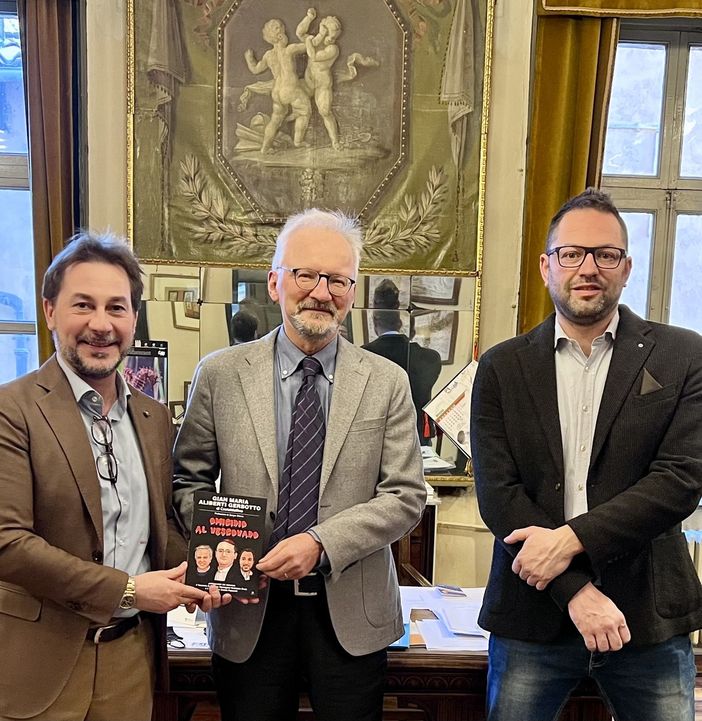 Gian Maria Aliberti Gerbotto con il sindaco di Dronero Gian Maria Aliberti Gerbotto con il sindaco di Dronero