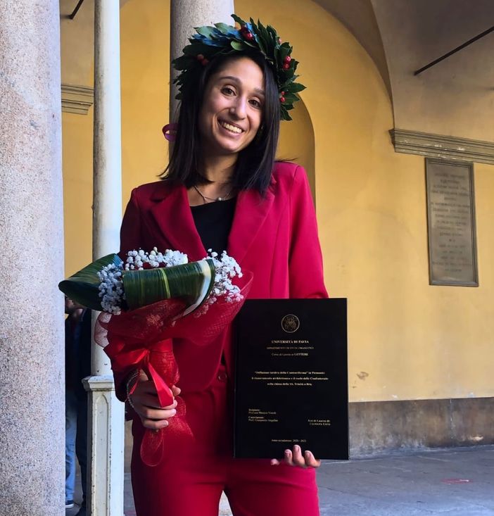 La giovane Eleonora Enria, autrice della tesi sulle Confraternite braidesi La giovane Eleonora Enria, autrice della tesi sulle Confraternite braidesi