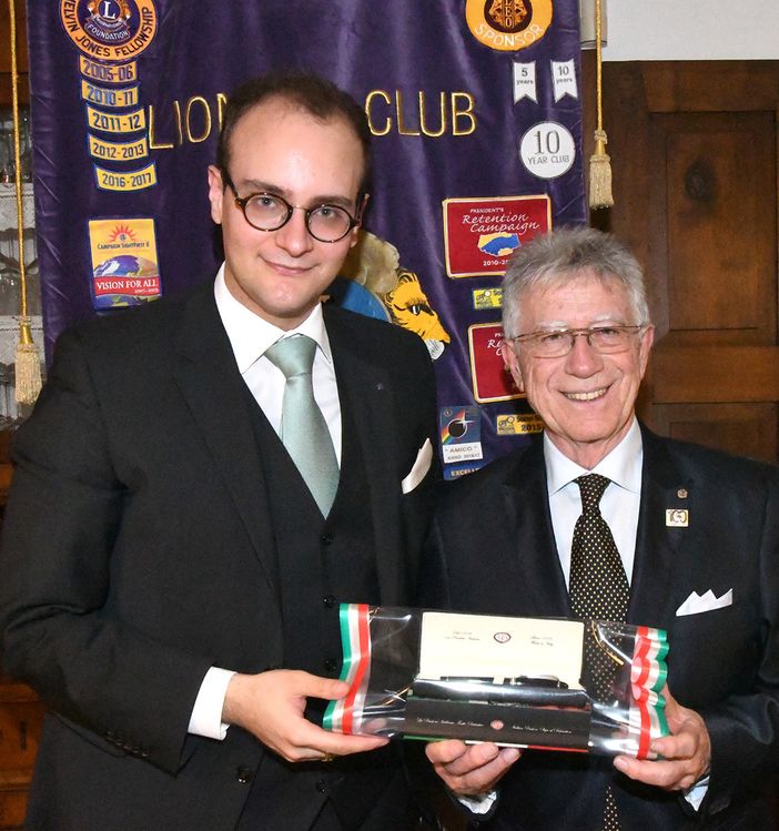 Samuele Crosetti ospite del Lions Club Carrù-Dogliani