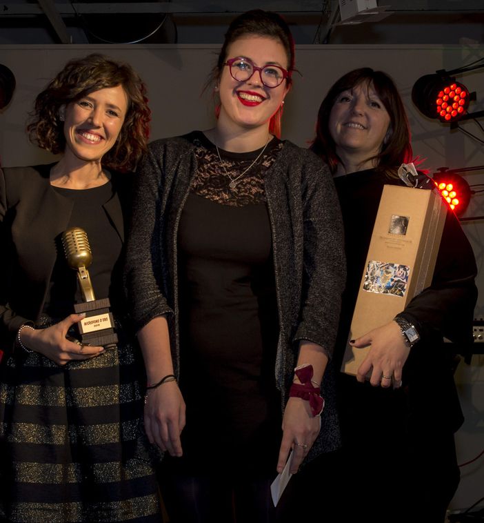 Silvia Mina,Letizia  Bastonero e Giorgia Riso, al primo, secondo, terzo posto del Microfono d'oro- foto Davide Tolis dello Studio Immagine di Saluzzo
