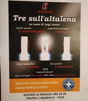 Ceva: al Marenco "Tre Sull'altalena" di Luigi Lunari