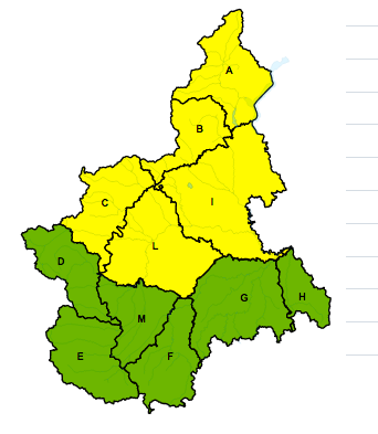 Allerta gialla per la giornata di domani sulle zone collinari del Roero Allerta gialla per la giornata di domani sulle zone collinari del Roero