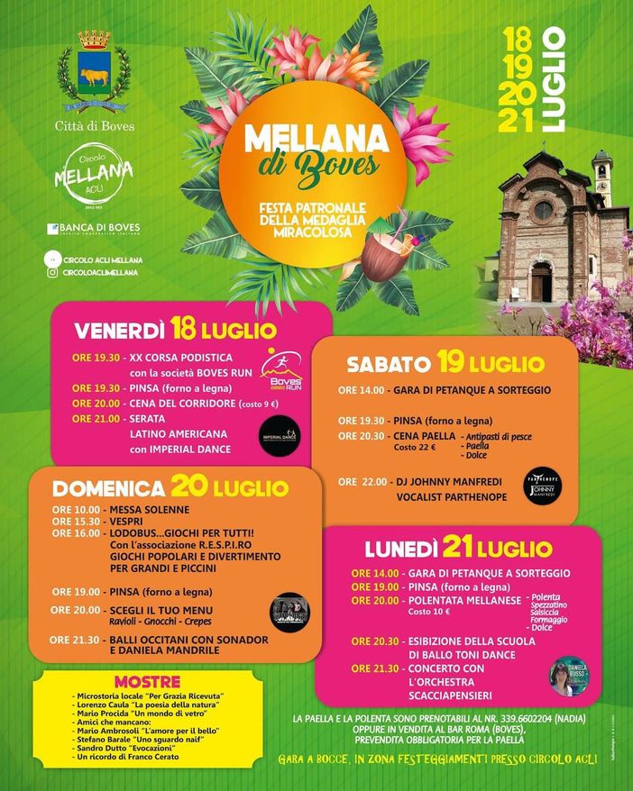 Quattro giorni di festa patronale a Mellana di Boves Quattro giorni di festa patronale a Mellana di Boves