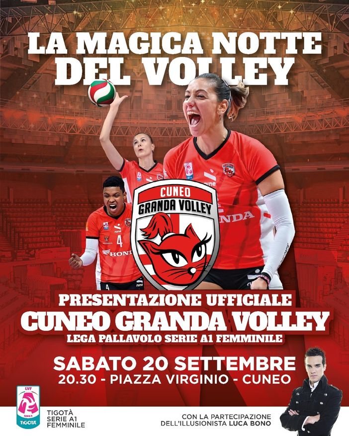 Ecco la Magica Notte del Volley: l’illusionista Luca Bono firma lo spettacolo di presentazione di Cuneo Granda Volley sabato 20 settembre