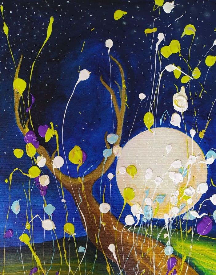 Luna piena del Cervo, vista dal pittore braidese Franco Gotta