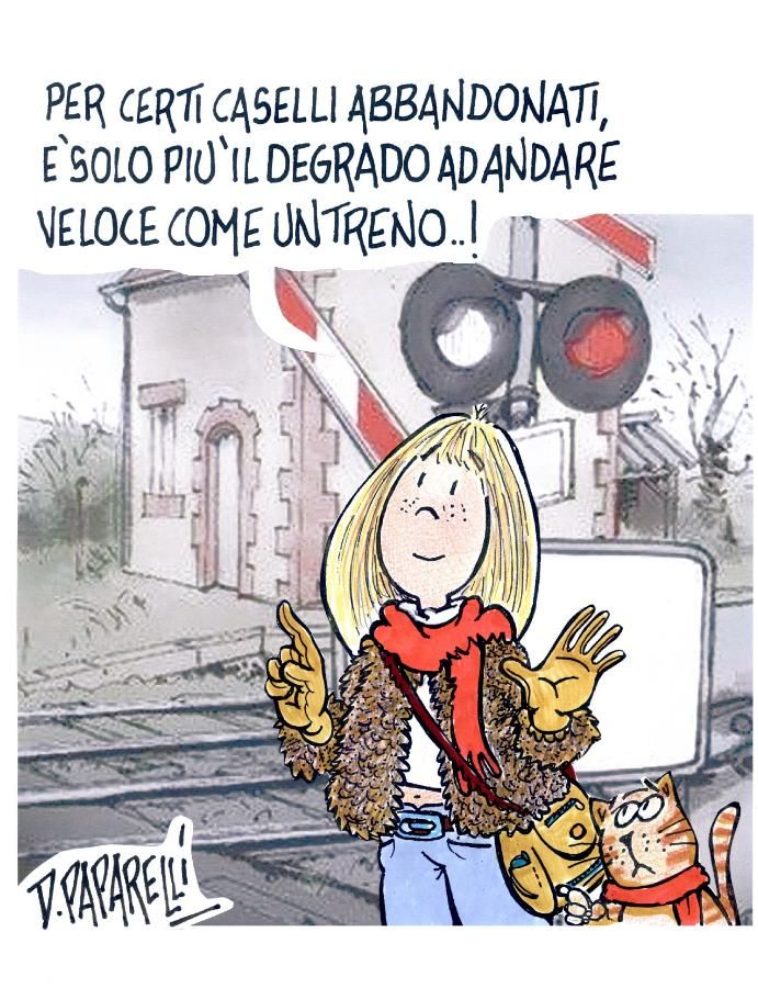 Un casello abbandonato spesso è posizionato in prossimità di un binario morto