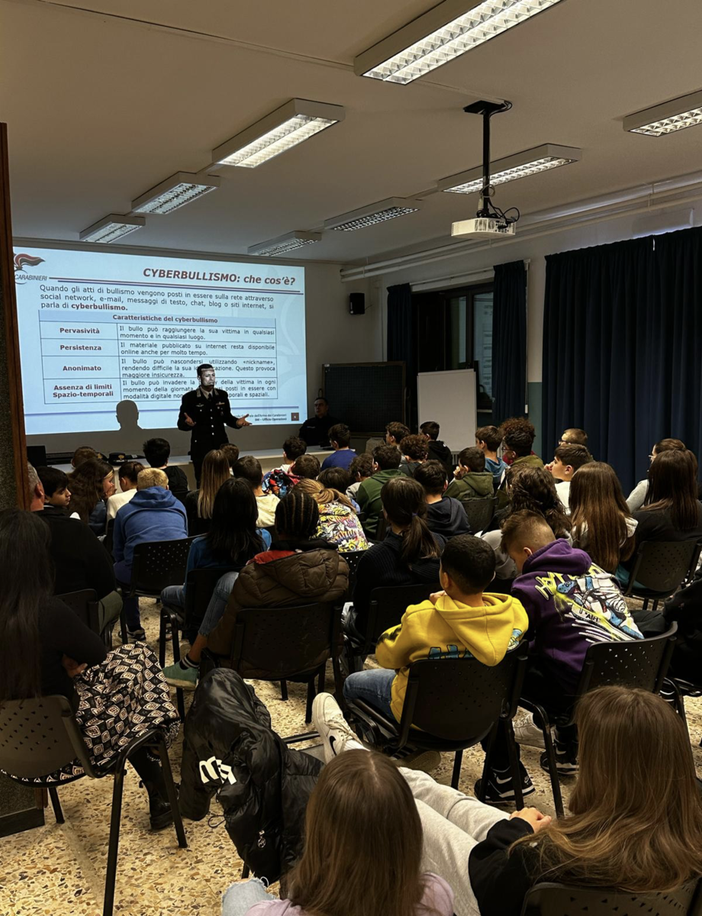 Nelle fotografie alcuni momenti degli incontri svolti con gli alunni di Dogliani e Farigliano