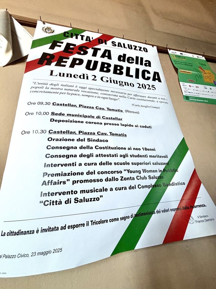 Il manifesto del programma di Saluzzo della Festa della Repubblica