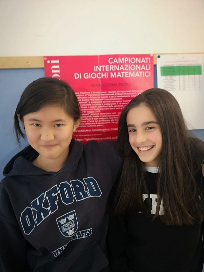 Erica Chen e Anna Re della scuola media di San Rocco Castagnaretta