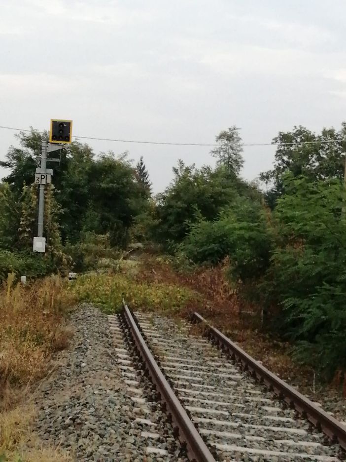La ferrovia Cuneo-Mondovì nei pressi di Pogliola