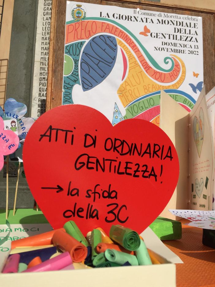L'amministrazione comunale di Moretta insegna ai bimbi che essere gentili è un dovere L'amministrazione comunale di Moretta insegna ai bimbi che essere gentili è un dovere