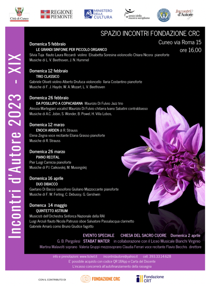 Cuneo, allo Spazio Incontri Fondazione CRC c'è il "Trio Classico": violino, violoncello e pianoforte