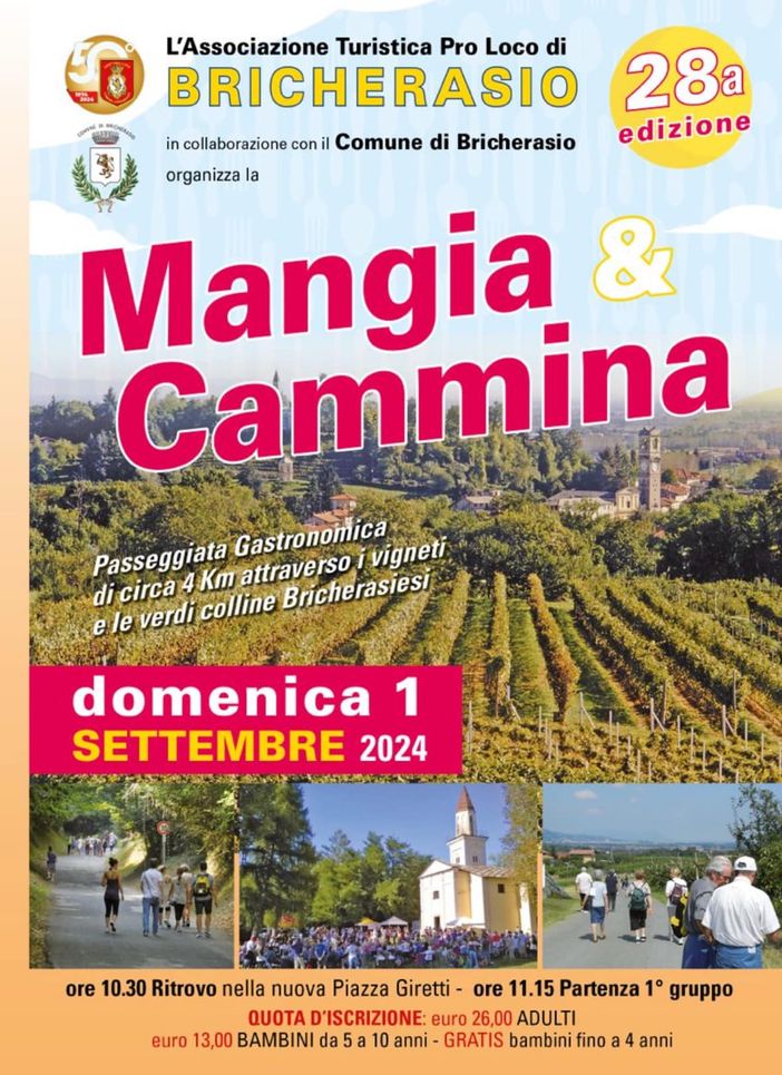 Sono partite le iscrizioni alla tradizionale Mangia & Cammina di Bricherasio Sono partite le iscrizioni alla tradizionale Mangia & Cammina di Bricherasio