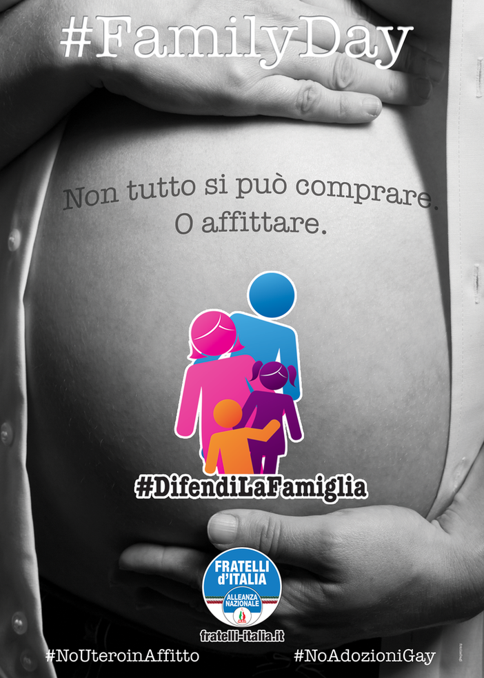 Fratelli d'Italia-AN al mercato di Mondovì: contestato il ddl Cirinnà