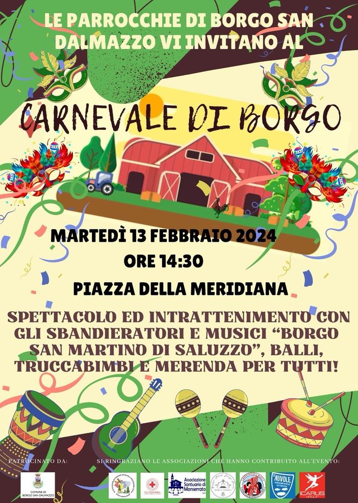 A Borgo il carnevale continua tra sbandieratori, musici, truccabimbi e merenda per tutti