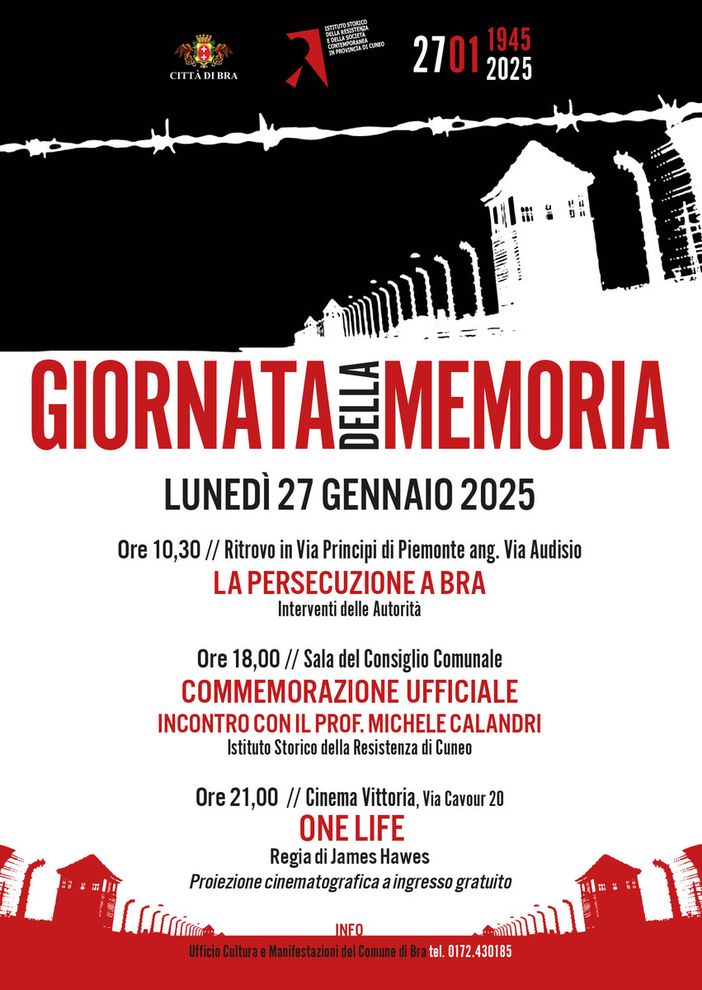 Gli eventi a Bra per celebrare la Giornata della Memoria Gli eventi a Bra per celebrare la Giornata della Memoria