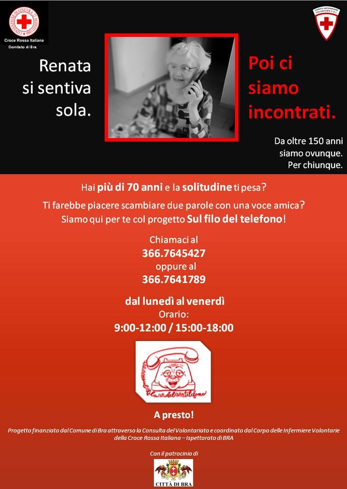 A Bra un telefono amico per offrire supporto agli anziani soli