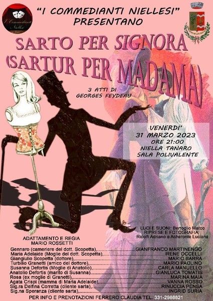 A Paroldo i commedianti Niellesi con “Sarto per Signora”